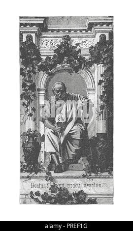 Illustrazione originale di Orazio, Romano poeta lirico durante il tempo di Augusto. Pubblicato in una storia pittorica del mondo grandi nazioni: dall'Earl Foto Stock
