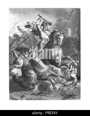 Illustrazione originale di "Charles Martel a tours". Pubblicato in una storia pittorica del mondo grandi nazioni: fin dalle prime date al presente t Foto Stock
