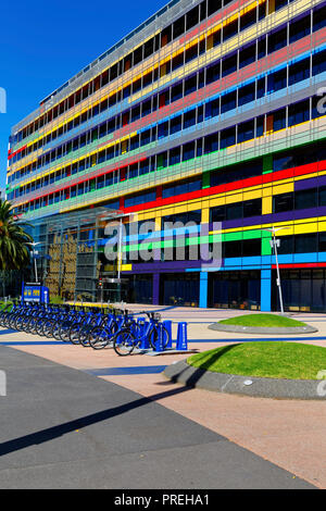 NAB, National Australia Bank Building, Bourke Street, Melbourne Docklands City CBD, Victoria, Australia Foto Stock