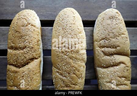 Tutto il chicco di frumento hot dog panini Foto Stock