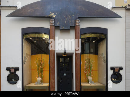 Wien, Geschäftsportal Juwelier Schullin von Hans Hollein, Kohlmarkt Foto Stock