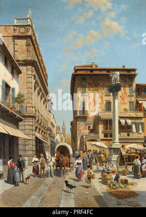 Jacques Carabain Francois - Piazza delle Erbe Verona 1 Foto Stock