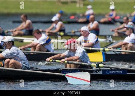 Sarasota, Florida, Stati Uniti d'America il 27 settembre 2018, STATI UNITI D'AMERICA uomini Masters Eights, INT Canottaggio All-American Camp (US), New York AC (US), Western Reserve (US), Stewa Foto Stock