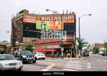 Furious cucchiaio ristorante, Nord Milwaukee Avenue, Logan Square, Chicago, Illinois, Stati Uniti d'America Foto Stock