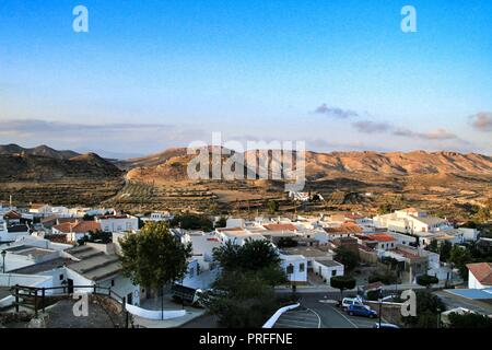 Splendide vedute di Lucainena de las Torres villaggio in Almeria, Spagna Foto Stock