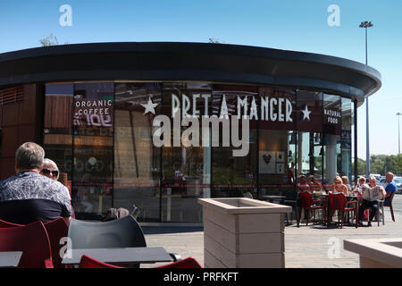 Pret a Manger outlet a Glasgow Fort shopping centre Foto Stock