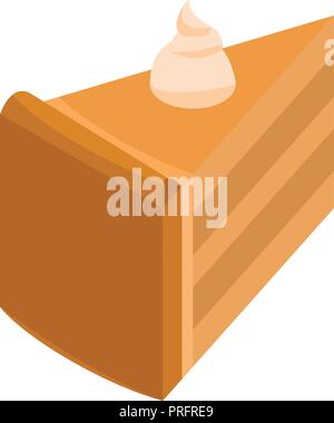 Pezzo di torta dolce icona, stile isometrico Illustrazione Vettoriale