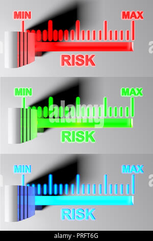 Selettore del livello di rischio - il rendering 3D Foto Stock