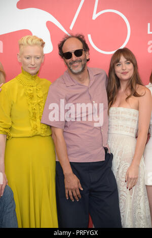 Settantacinquesimo Venice International Film Festival - 'Suspiria' - Photocall con: Tilda Swinton, Dakota Johnson, Luca Guadagnino dove: Venezia, Italia Quando: 01 set 2018 Credit: IPA/WENN.com * * disponibile solo per la pubblicazione in UK, USA, Germania, Austria, Svizzera** Foto Stock