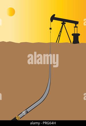 Oil Rig industria pompa olio vettore Illustrazione Vettoriale