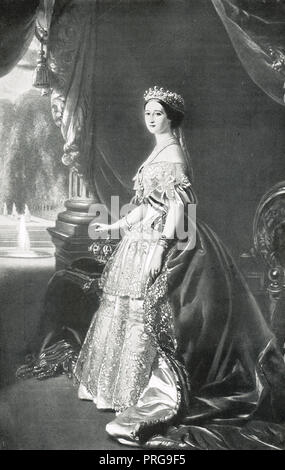 Imperatrice Eugenie dei francesi nel 1854, Eugénie de Montijo. L'ultima imperatrice consorte del francese, come la moglie di Napoleone III Foto Stock