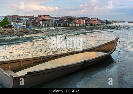 Villaggio di Pescatori sull'Isola di granchio, selangor Malaysia. Foto Stock