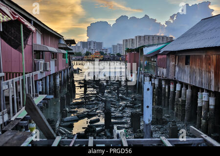 Villaggio di Pescatori sull'Isola di granchio, selangor Malaysia. Foto Stock