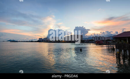 Villaggio di Pescatori sull'Isola di granchio, selangor Malaysia. Foto Stock