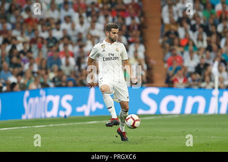 Madrid, Spagna. 29Sep, 2018. Nacho (reale) Calcio/Calcetto : spagnolo "La Liga Santander' match tra il Real Madrid CF 0-0 Atletico de Madrid al Santiago Bernabeu di Madrid in Spagna . Credito: Mutsu Kawamori/AFLO/Alamy Live News Foto Stock