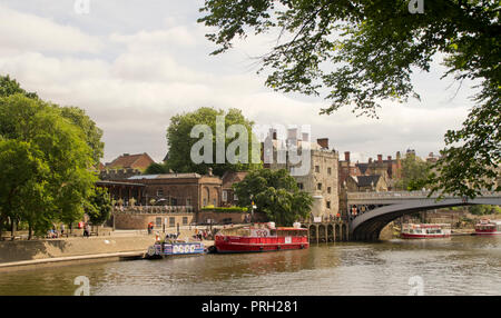 York fiume Ouse e Ponte Lendal Foto Stock