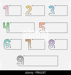 Una infografica con fasi di numeri di serie Illustrazione Vettoriale