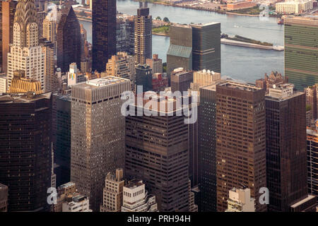 New York City Manhattan street vista aerea Foto Stock