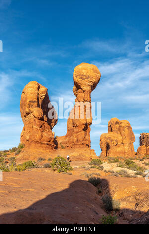 Formazione di roccia presso il giardino dell Eden area, Arches National Park, Utah Foto Stock