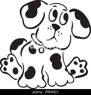 Cartoon dog illustrazioni. delineato cartoon handrawn schizzo illustrazione vettore. Illustrazione Vettoriale