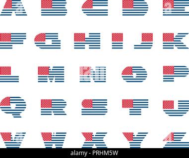 America alfabeto. USA font. Illusttration vettore Illustrazione Vettoriale
