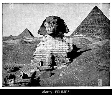 Piramide e la Sfinge, 1919 Foto Stock