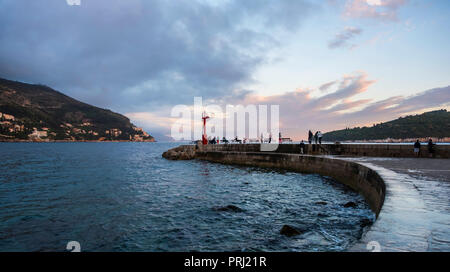 Tramonto su porporela, Dubrovnik, Croazia, Europa Foto Stock