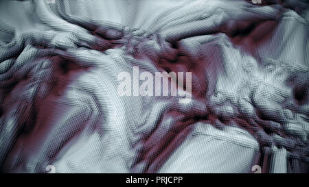 Abstract futuristico blu luminoso superficie cubo 3D illustrazione Foto Stock