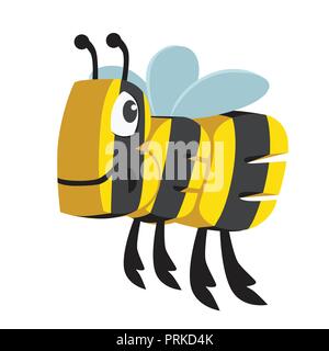 Una illustrazione vettoriale di Bee Cartoon animale in lettere Illustrazione Vettoriale