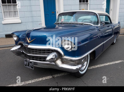 Blue 1955 Cadillac Coupe de Ville. Foto Stock