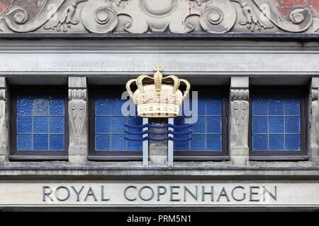 Copenhagen, Danimarca - 26 agosto 2018: facciata della Royal Copenhagen store Foto Stock