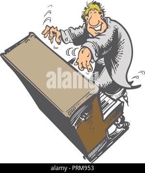 Pianista che suona il pianoforte personaggio dei fumetti . Illustrazione Vettoriale design. Illustrazione Vettoriale