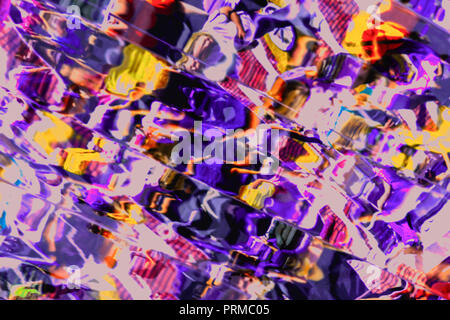 Immagine distorta con deformazione in una varietà di specchi, abstract sfondo luminoso per diversi temi Foto Stock