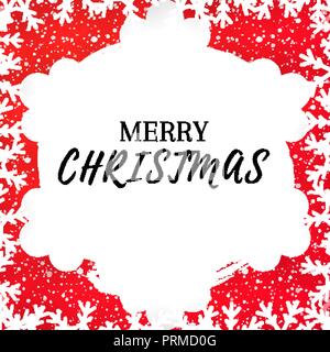 Natale greeting card design. Inverno sfondo con i fiocchi di neve Illustrazione Vettoriale