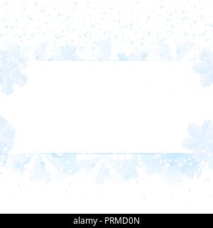 Offerta inverno scheda festosa sfondo con copyspace e neve Illustrazione Vettoriale