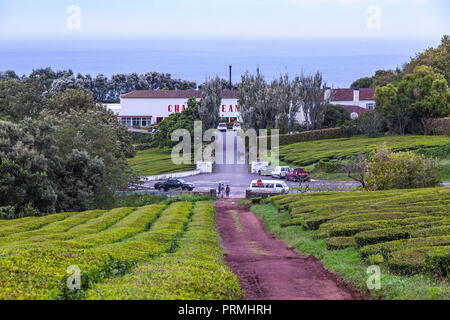 Sao Miguel island, Azzorre, Portogallo - 2 Ottobre 2015: l'Edificio del Porto Formoso fabbrica di tè e la piantagione di tè sulle Azzorre, Portogallo. Azzorre è casa di Foto Stock