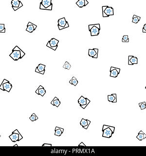 Lettera con un fiocco di neve seamless pattern. Isolato su uno sfondo bianco. illustrazione. Foto Stock