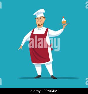 Lo chef divertente personaggio. Vettore isolato illustrazione. Illustrazione Vettoriale