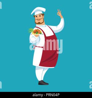 Lo chef divertente personaggio. Vettore isolato illustrazione. Illustrazione Vettoriale