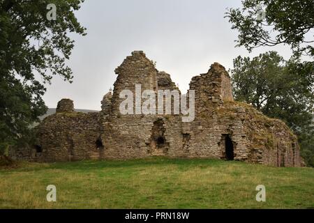 Le rovine del castello di Pendragon nel Yorkshire Dales National Park Foto Stock