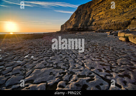 Dunraven Bay, Southerndown, nel Vale of Glamorgan, Galles del Sud (7) Foto Stock