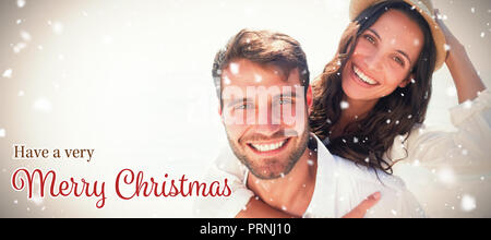 Immagine composita dell'uomo facendo piggy-back a ragazza Foto Stock