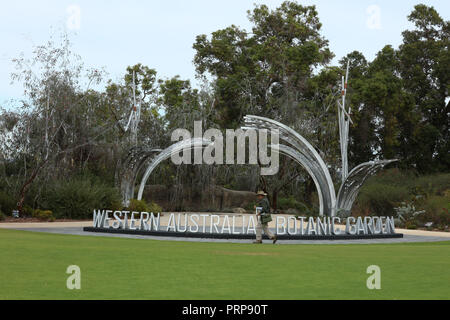 Western Australian Giardino Botanico, il Kings Park di Perth WA. L'ingresso moderno invitante per sperimentare le diverse e uniche flora nativa della zona Foto Stock