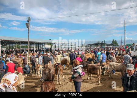 Mercato di animali in Karakol, Kirghizistan Foto Stock