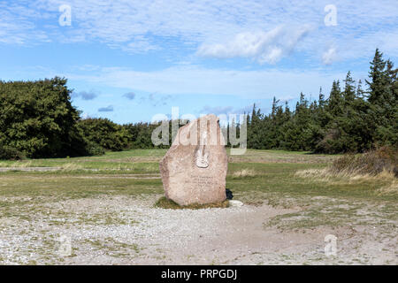 Jimi Hendrix Lapide sul Fehmarn, Germania Foto Stock