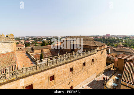 Vista aerea di Salamanca, comunità di Castiglia e León, Spagna. Dichiarata Patrimonio Mondiale dell'UNESCO nel 1988 Foto Stock