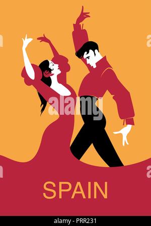 Coppia di ballerini di flamenco. Illustrazione Vettoriale Illustrazione Vettoriale