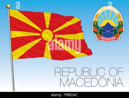 Macedonia ERIM bandiera ufficiale, illustrazione vettoriale Illustrazione Vettoriale