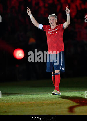 Addio partita Bastian SCHWEINSTEIGER, stadio Allianz Arena di Monaco di Baviera, Germania Foto Stock