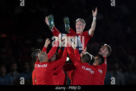 Addio partita Bastian SCHWEINSTEIGER, stadio Allianz Arena di Monaco di Baviera, Germania Foto Stock